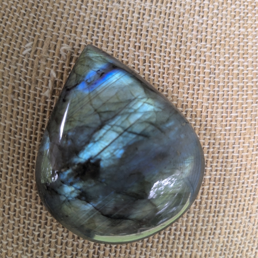 Large Labradorite Teardrop Gemstone Cabachon - Picture 15 of 17